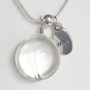 925 silver Dandeloin WISH NECKLACE handmade.
